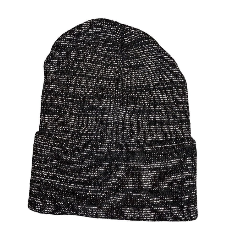 Knit Beanie Silver and Black